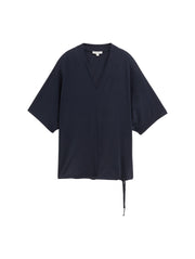 TOM TAILOR T-SHIRT CUPRO V-NECK sky captain blue
